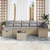 vidaXL 8-delna vrtna sofa garnitura z blazinami, bež poli ratan | Shoptok.si