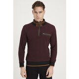 Dewberry 1039 MENS SWEATSHIRT-BLACK-BURGUNDY | Shoptok.si
