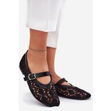 Boto Perforated ballerinas with strap black Orphali | Shoptok.si
