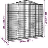  Lučne gabionske košare 4 kom 200x30x180/200cm pocinčano željezo | shoptok.hr