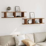 vidaXL Stenska polica 2 kosa starinski les 90x18x20 cm inženirski les | Shoptok.si