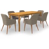  7-dijelni vrtni blagovaonski set smeđi | shoptok.hr