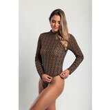 Fenzy Prozirni Bodi S Geometrijskim Uzorkom, Smeđi | shoptok.hr