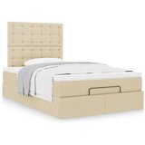  Otomanski okvir kreveta s madraca krem 120x190 cm od tkanine | shoptok.hr