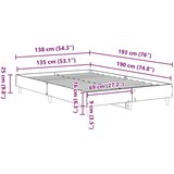  Posteljni okvir brez vzmetnice betonsko siv 135x190 cm, (21792958) | Shoptok.si