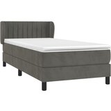 Box spring krevet s madracem tamnosivi 80 x 200 cm baršunasti | Eponuda.com