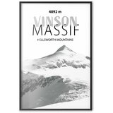  Plakat - The majestic Vinson Massif mountain peak crown of mountains mountain landscape 29.7x42 Crni okvir | shoptok.hr