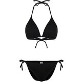 Trendyol Black Triangle Tie Textured Bikini Set Cene