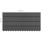 vidaXL Talne plošče 6 kosov WPC 60x30 cm 1,08 m² črne | Shoptok.si