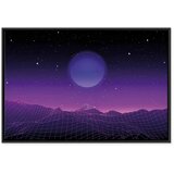 Slika - Futuristic landscape 2 (1 Part) Wide 90x60 U crnom drvenom okviru | shoptok.hr