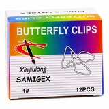  Metal Butterfly Cross Clips for Office Documents 64 mm 12 pcs. | Shoptok.si