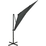  Konzolni suncobran sa šipkom i LED svjetlima 250 cm antracit | shoptok.hr