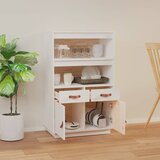  Visoka komoda bijela 67 x 40 x 108,5 cm od masivne borovine | shoptok.hr
