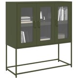 vidaXL Komoda maslinastozelena 100,5x39x107 cm hladno valjani čelik | shoptok.hr