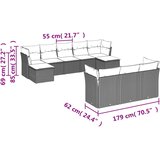  Vrtni set od 10 dijelova s jastucima, crni poliratan | shoptok.hr