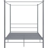  Posteljni okvir z ogrodjem za baldahin siv kovinski 160x200 cm, (20645133) | Shoptok.si