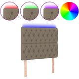 Maison Chic led posteljno vzglavje - vzglavna omarica - nočna omarica taupe 90x7x118/128 cm blago, (21706535) Cene