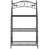 vidaXL Stojalo za rože črno 56x30x96 cm jeklo | Shoptok.si