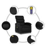 vidaXL Električni masažni naslonjač od umjetne kože crni | shoptok.hr