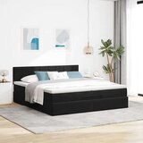 vidaXL Otomanski posteljni okvir z vzmetnicami črn 200x200cm žamet | Shoptok.si