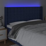  LED uzglavlje plavo 203 x 16 x 118/128 cm od tkanine | shoptok.hr