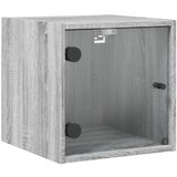  The Living Store Nočna omarica s steklenimi vrati siva sonoma 35x37x35 cm - Nočna Omarica, (21448586) | Shoptok.si