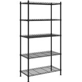 vidaXL 5-nadstropni regal 90x35x180 cm črn 250 kg | Shoptok.si