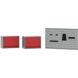  Set radnih ormarića s ladicama s policom 6 pcs Crvena | shoptok.hr