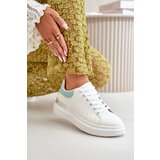Boto Low Women's Sneakers On Platform Made Of Eco Leather White-Green Nevelena | Shoptok.si