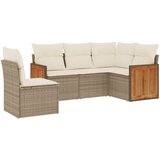  5-dijelni vrtni set sofa s jastucima bež od poliratana | shoptok.hr
