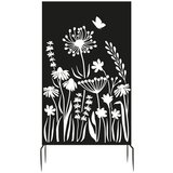 Esschert Design Črn kovinski balkonski zastor 100x186 cm Flowers – | Shoptok.si