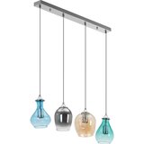 UNIPRODO Moderna 4-točkovna stropna svetilka E27 - stekleni senčniki, (21389428) | Shoptok.si