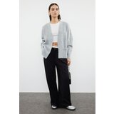 Trendyol Gray Wide Fit Soft Textured Knitwear Cardigan with Pocket Detail Cijene
