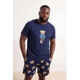 Trendyol muški set T-shirt - šorts Tmnss26Pt00010, tamnoplava Cene