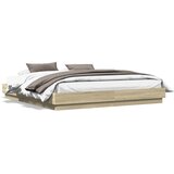 Furnova Posteljni okvir sonoma hrast 200x200 cm inženirski les, (21935510) | Shoptok.si