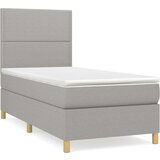  Box spring postelja z vzmetnico svetlo siv 100x200 cm blago, (20725709) | Shoptok.si