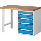 eurokraft pro Delovna miza, modularni sistem serije 7, 4 predali, ŠxG 1250 x 700 mm | Shoptok.si
