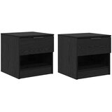 vidaXL Posteljna omarica s predalom 2 pcs Črni hrast 40 x 39 x 40 cm | Shoptok.si