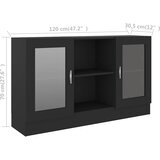  Vitrina crna 120 x 30,5 x 70 cm konstruirano drvo | Eponuda.com