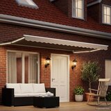 Ručna zlačivna tenda s LED diodama Bež i Bijela 4 x 2 m | shoptok.hr