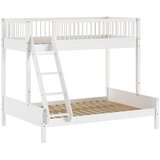 Vipack Bijeli dječji krevet od masivne bukve na kat s podnicom 140x200/90x200 cm Forrest – Cijene