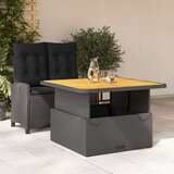  2-dijelni vrtni blagovaonski set s jastucima od poliratana crni | shoptok.hr
