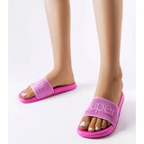 Gemre Pink rubber flip-flops Azelio with inscription Cene