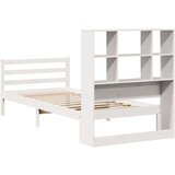 vidaXL Krevet s regalom za knjige bez madraca bijeli 90x200cm borovina | shoptok.hr