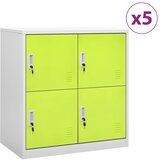  Ormarići s ključem 5 kom svjetlosivi/zeleni 90x45x92,5 cm čelik | shoptok.hr