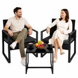  Set vrtnog namještaja: stol i 2 stolice za terasu/ balkon - crna | Shoptok.si