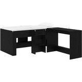  Krevet za djecu s visokim okvirom i stolom 2 kom. Crni hrast Crna 80 x 160 cm | shoptok.hr
