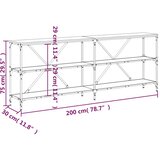  Konzolni stol crni 200x30x75 cm od konstruiranog drva i željeza | shoptok.hr