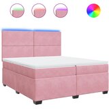  Krevet s oprugama i madracem ružičasti 200x200 cm baršunasti | shoptok.hr