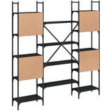 vidaXL Knjižna polica črna 155,5x24x166,5 cm inženirski les | Shoptok.si